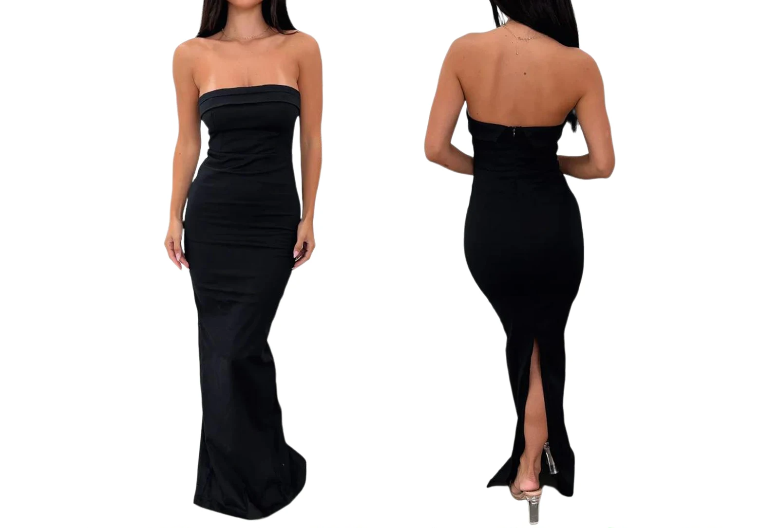 שמלת מקסי סטרפלס אלגנטית - זורי