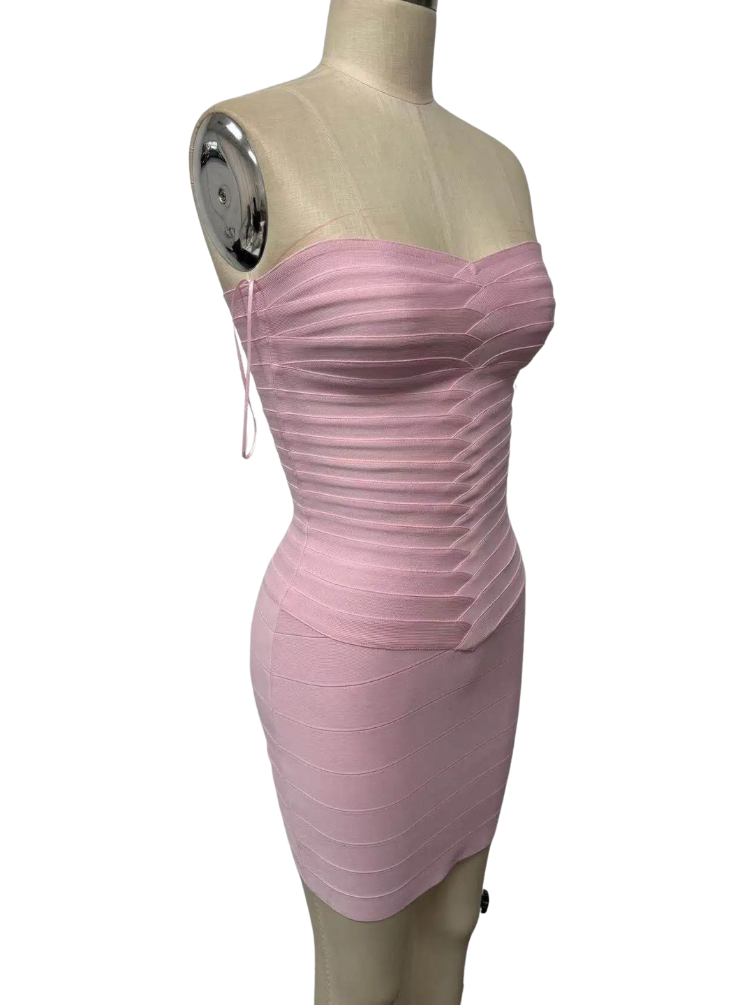 Gina - Strapless mini dress in shiny shaping fabric