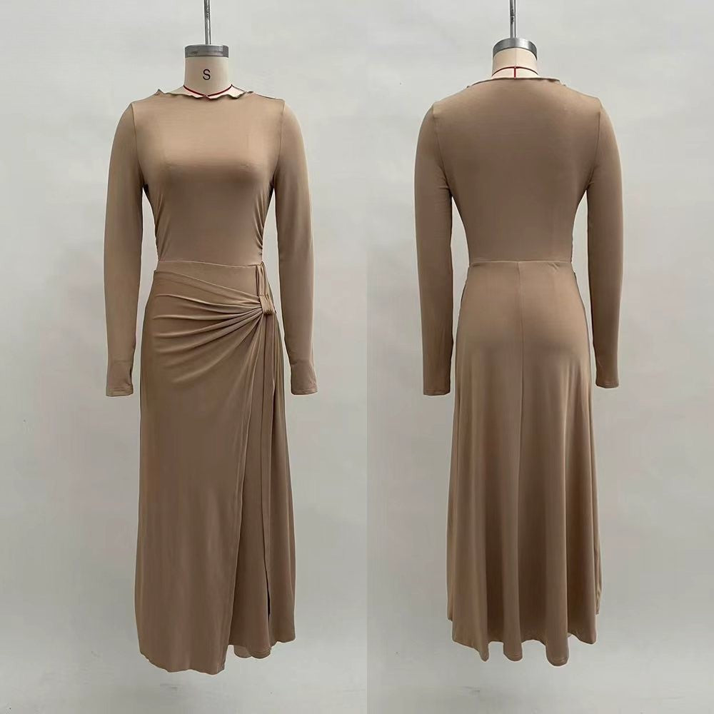 Maxi dress with gathers and ties - Nurit