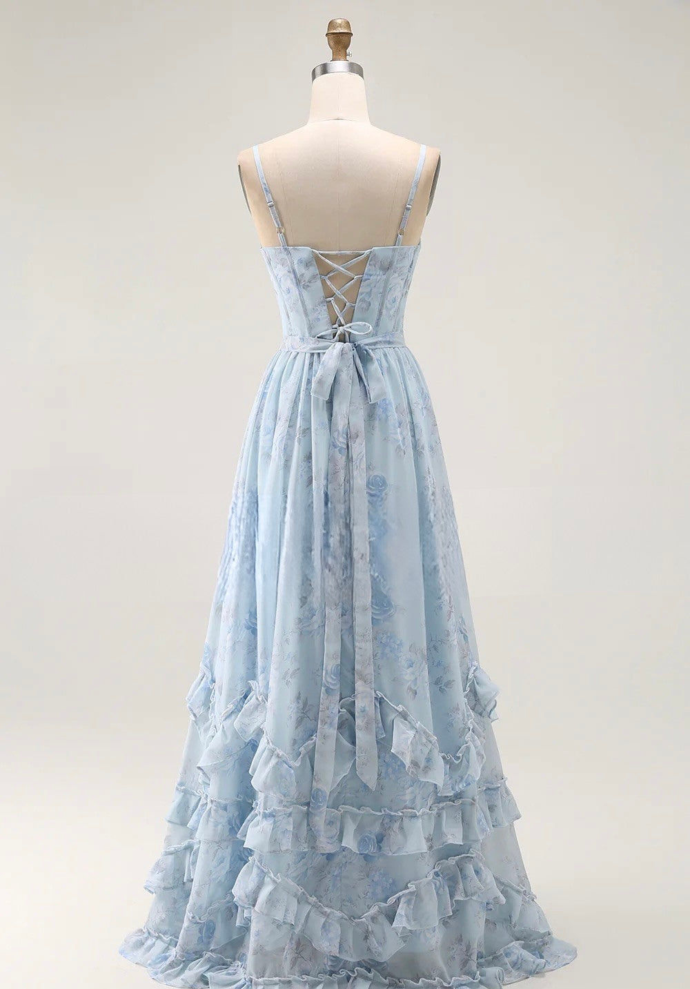Floral chiffon ruffled maxi dress with a slit design – Isabella
