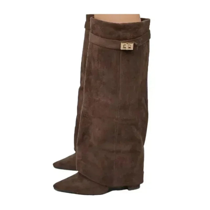 High heel boots in suede/leatherette design - Phoebe