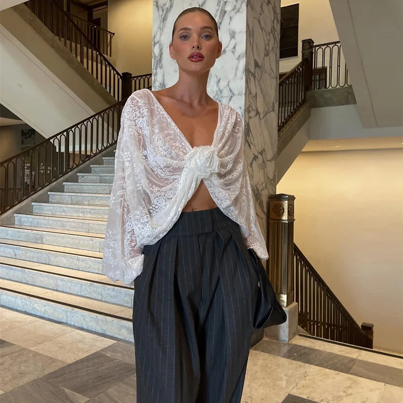 חולצה אלגנטית תחרה - רייצ'ל