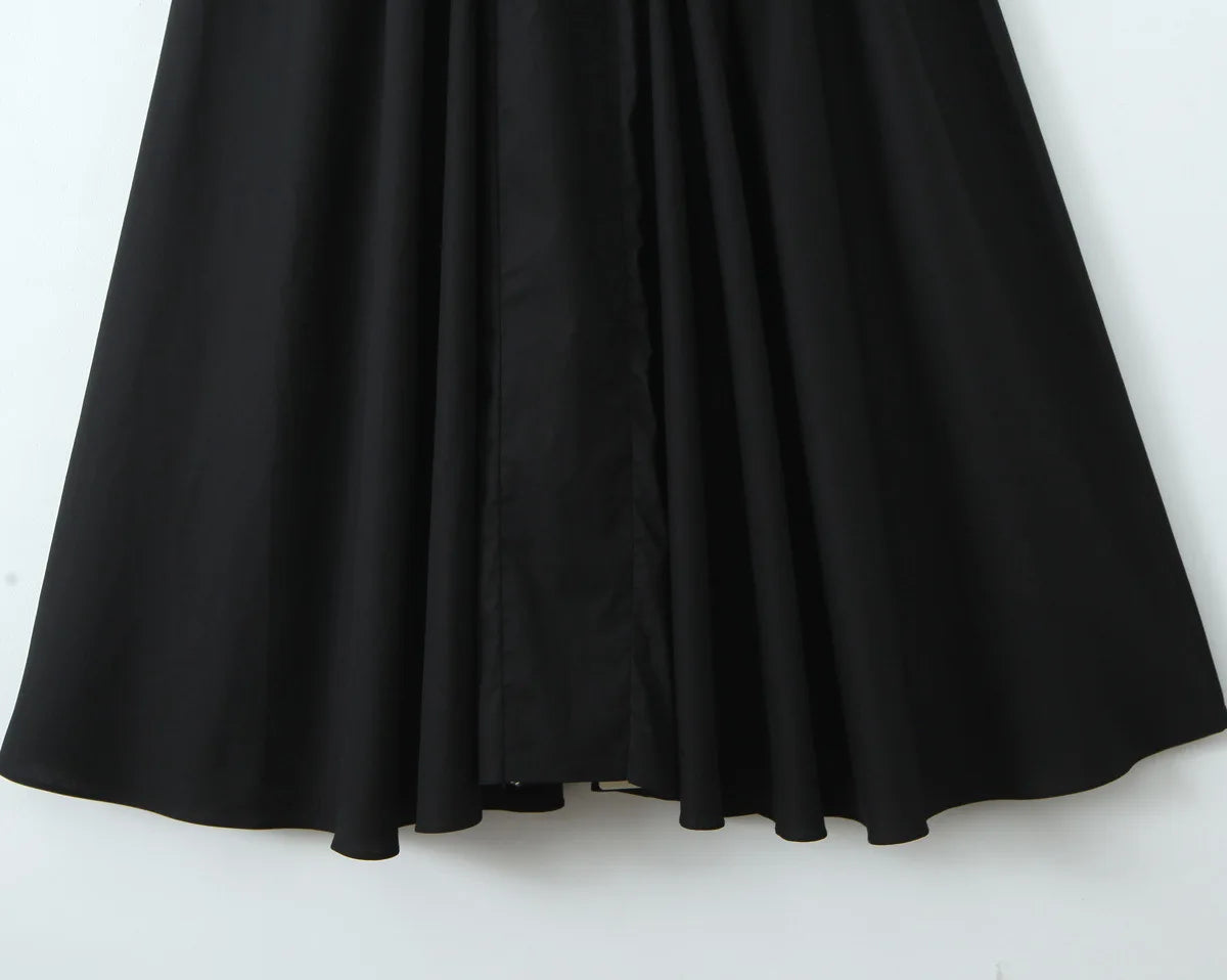 שמלת מידי בגזרת A קשירה בצוואר גב פתוח - Makenna