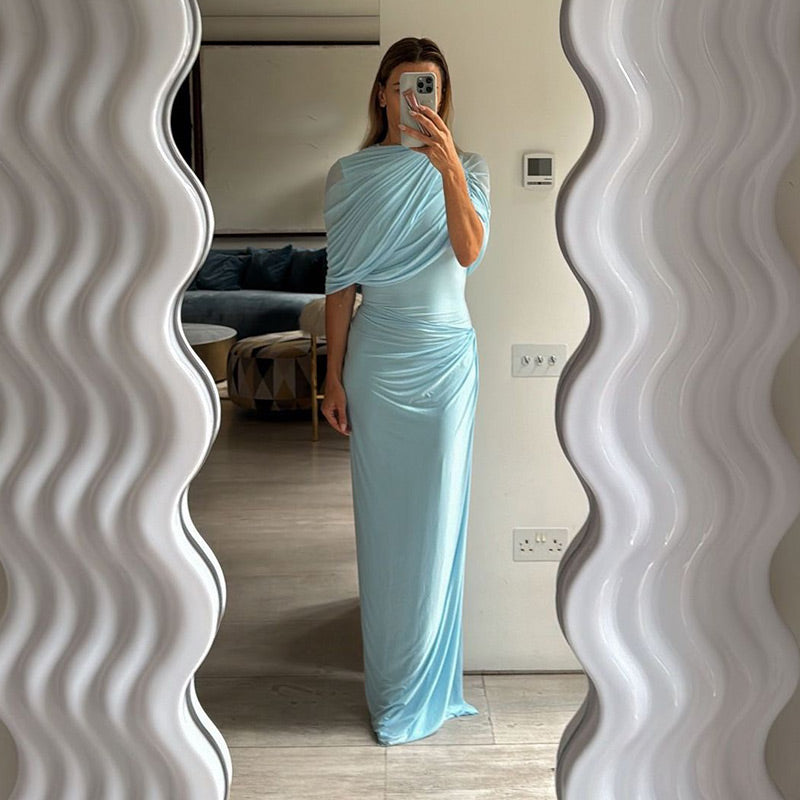 שמלת מקסי יוקרתית בעיצוב קיפולים - אמנדה