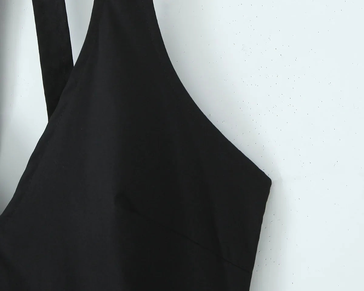 שמלת מידי בגזרת A קשירה בצוואר גב פתוח - Makenna