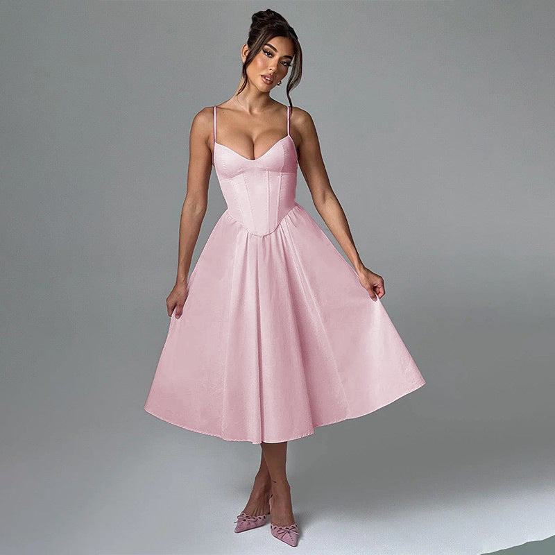 שמלת מידי בגזרת A בעיצוב קלאסי - Nataly