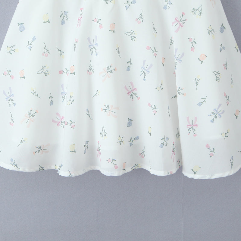 שמלת מיני בגזרת A בעיטור כפתורים וקשירה בחזה - מרום