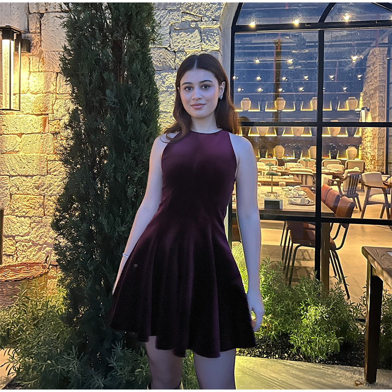 שמלת מיני קטיפה בגזרת A - Sydney