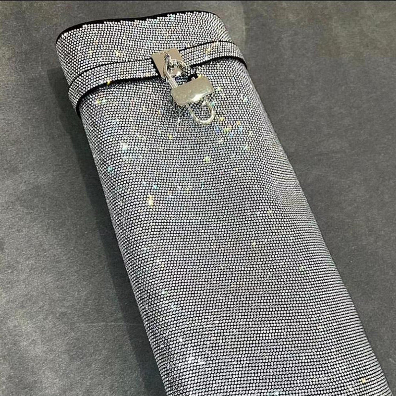 High heel boots with glittering rhinestones and a lock - Bailey