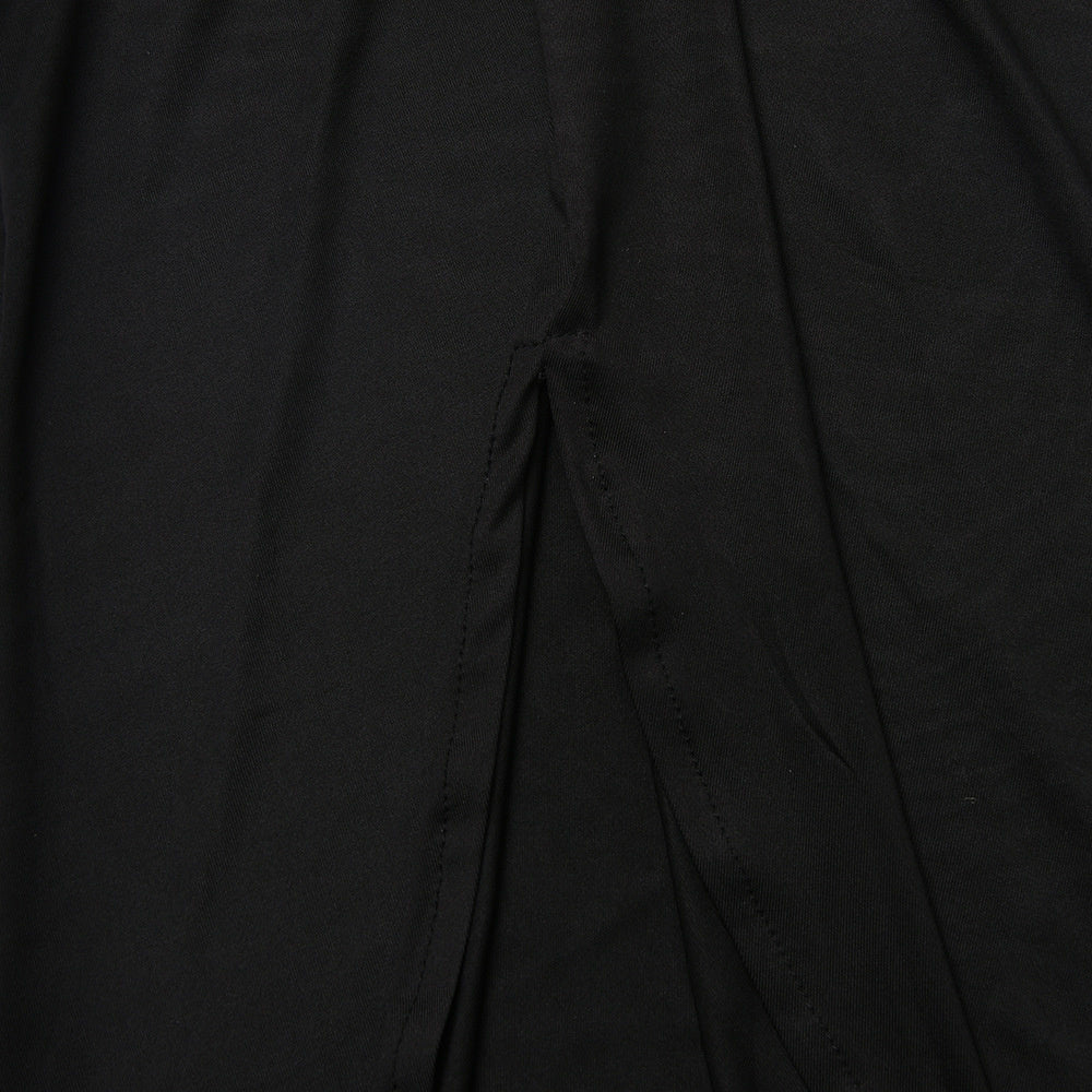 שמלת מידי סאטן בעיצוב כיווצים ומחשוף עמוק - ברי