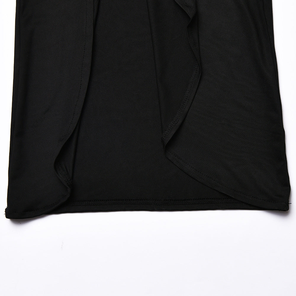 שמלת מידי סאטן בעיצוב כיווצים ומחשוף עמוק - ברי