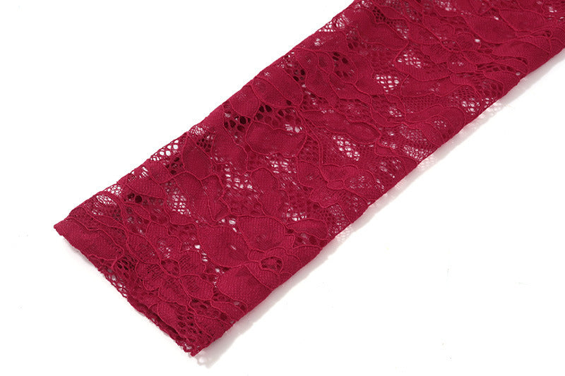 שמלת מקסי סאטן בעיצוב מחוך בעיטור תחרה - ג'ויה