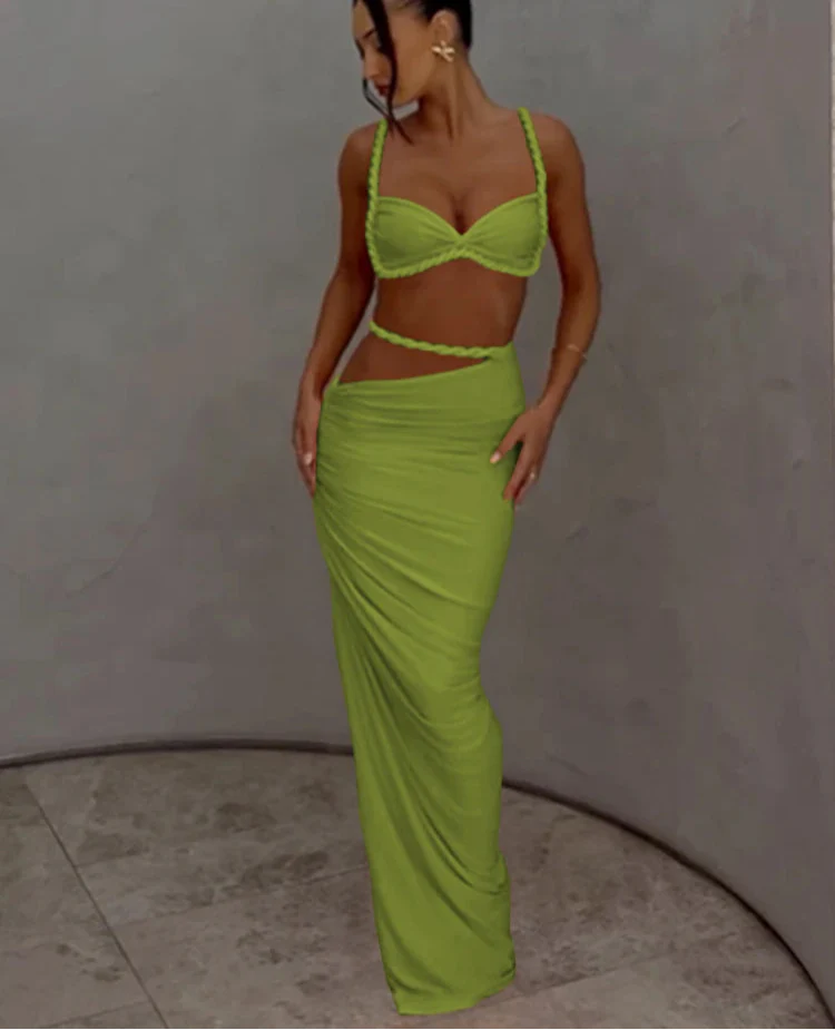 סט שני חלקים בעיצוב כיווצים וצמות - Nia