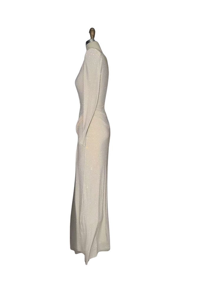Maxi dress with sparkling sequins and slit design - DELOR