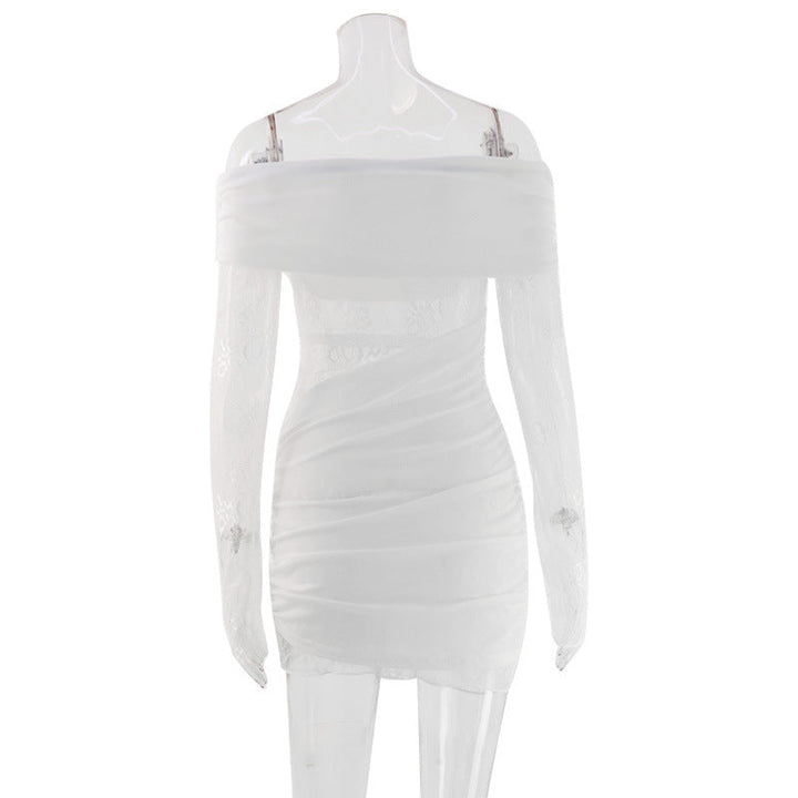 Off-the-shoulder mini dress with a lace design - Dolly