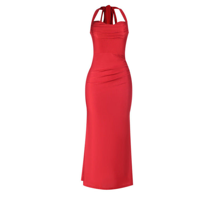Tie-neck open-back maxi dress - Koren Li