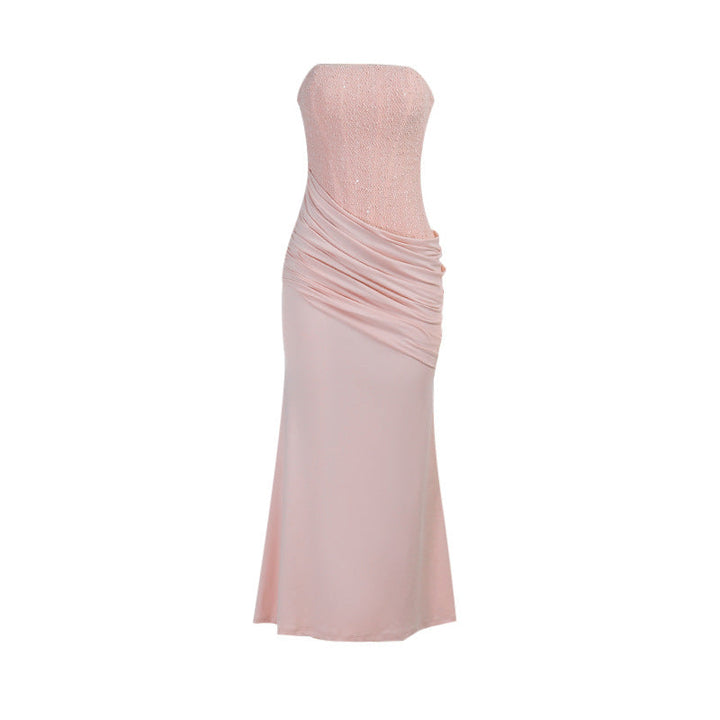 Strapless maxi dress with a sequin corset design - LADY