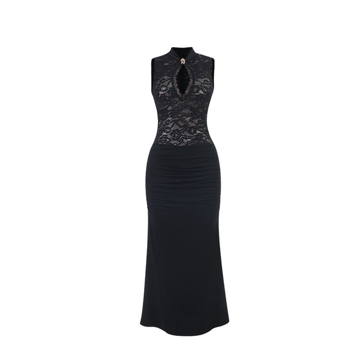 CICI maxi dress with lace and buckle detailing