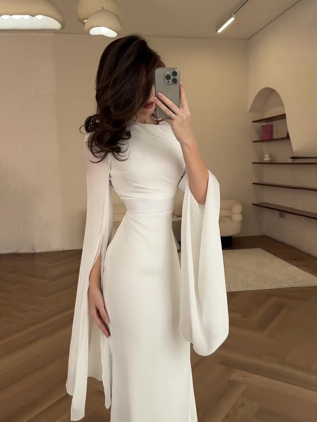 Tamara satin maxi dress with a chiffon design