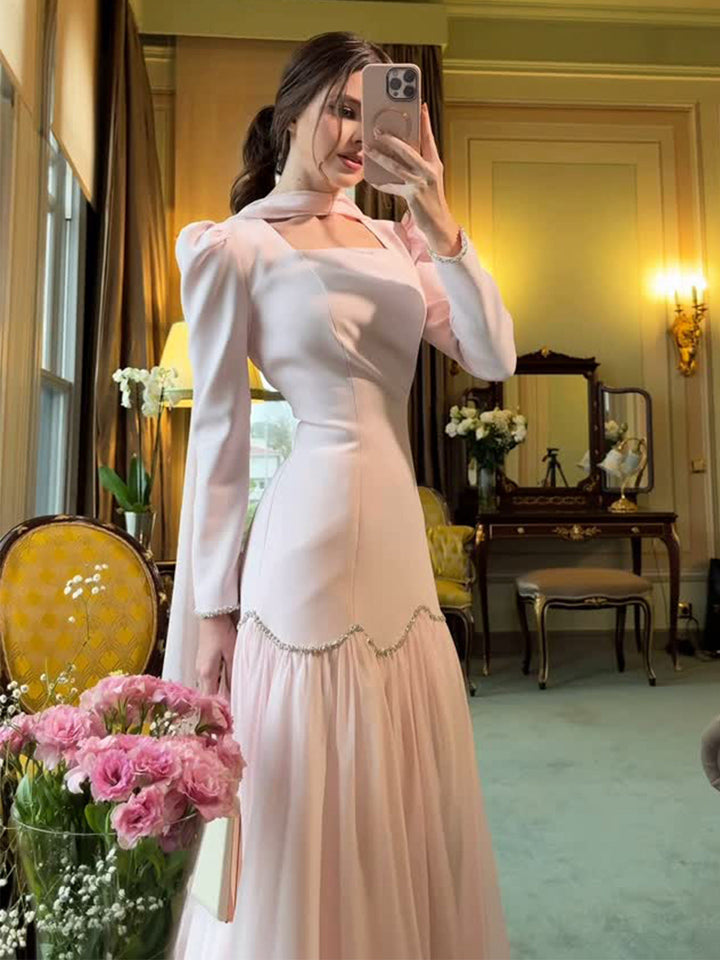 Malchia chiffon-design maxi dress