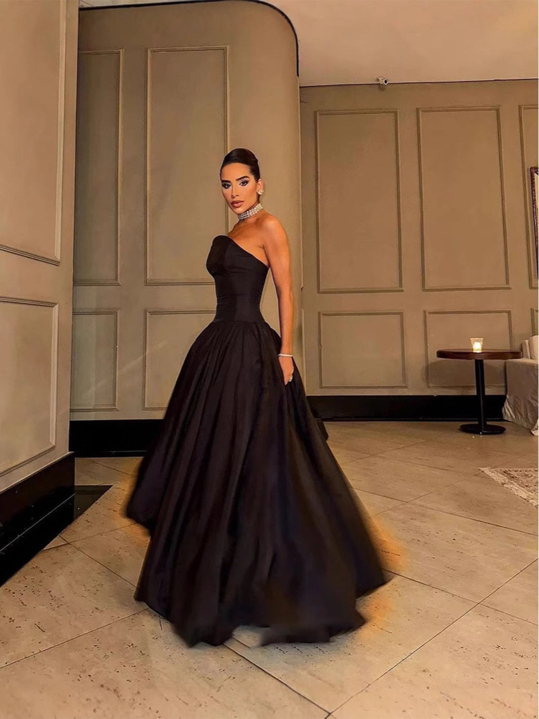 Joya A-line satin maxi dress