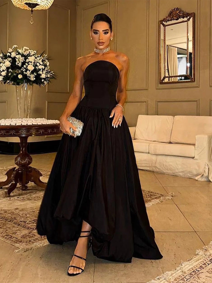 Joya A-line satin maxi dress