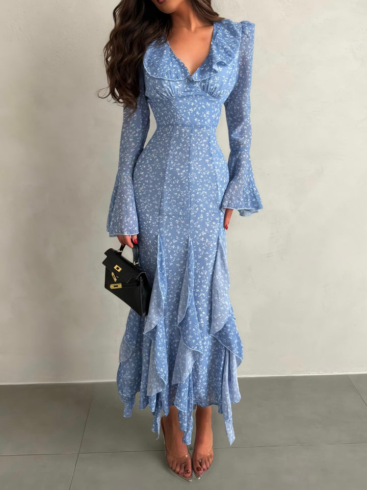 Macy floral ruffle maxi dress