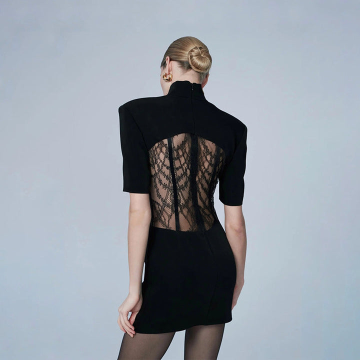 Pamela tailored mini dress with lace detailing