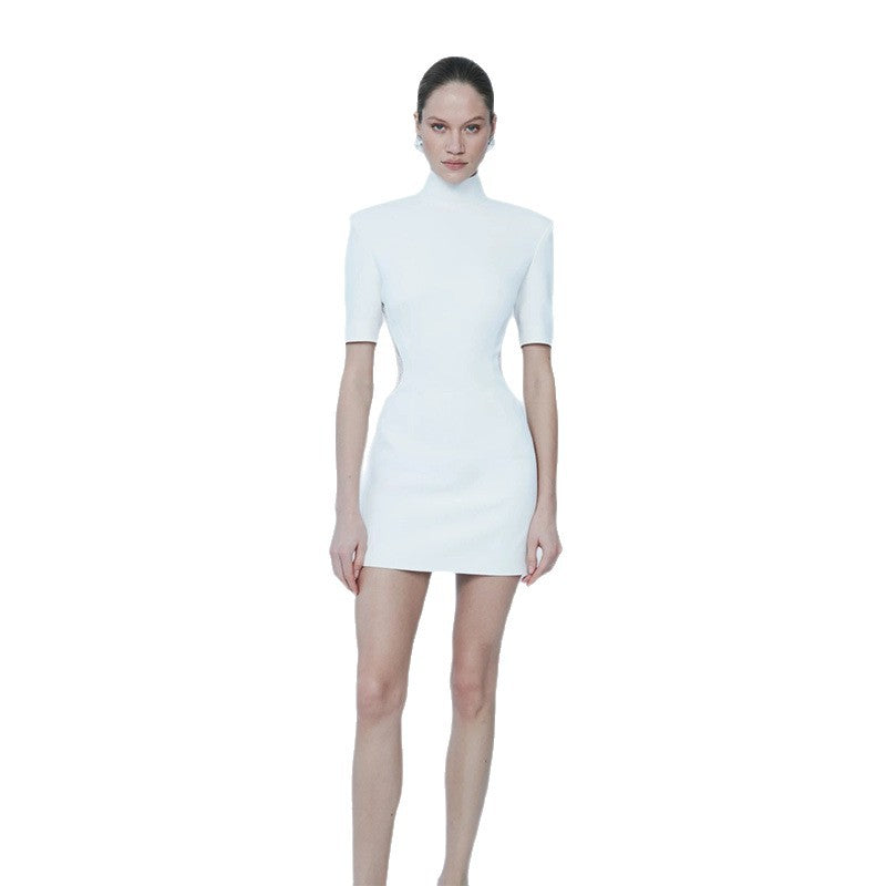 Pamela tailored mini dress with lace detailing