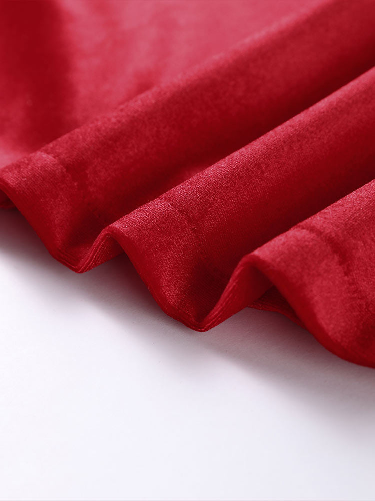 שמלת מיני קטיפה אלגנטית בעיטור יהלומים - אריאה