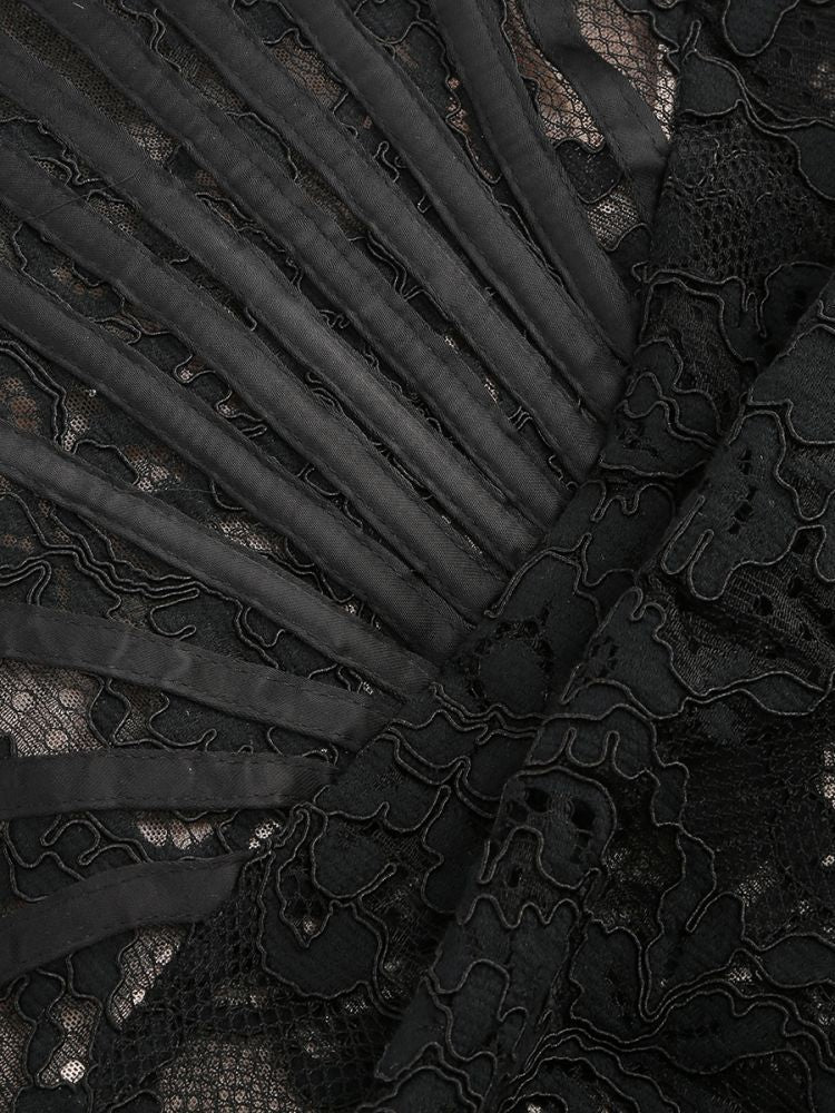 שמלת מיני סטרפלס תחרה - אורינה