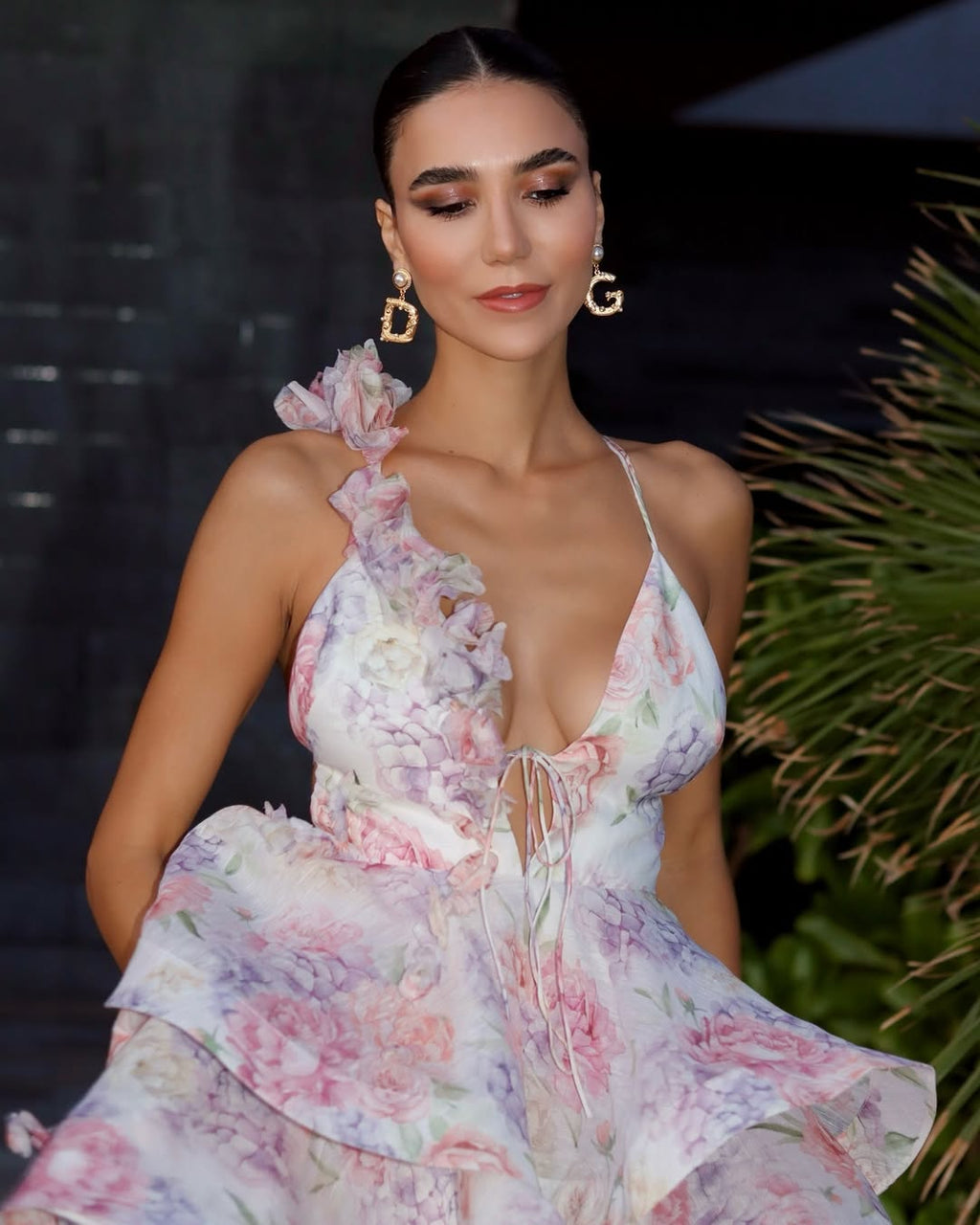 שמלת מיני מלמלה בעיצוב פרחוני 3D - איזבלה