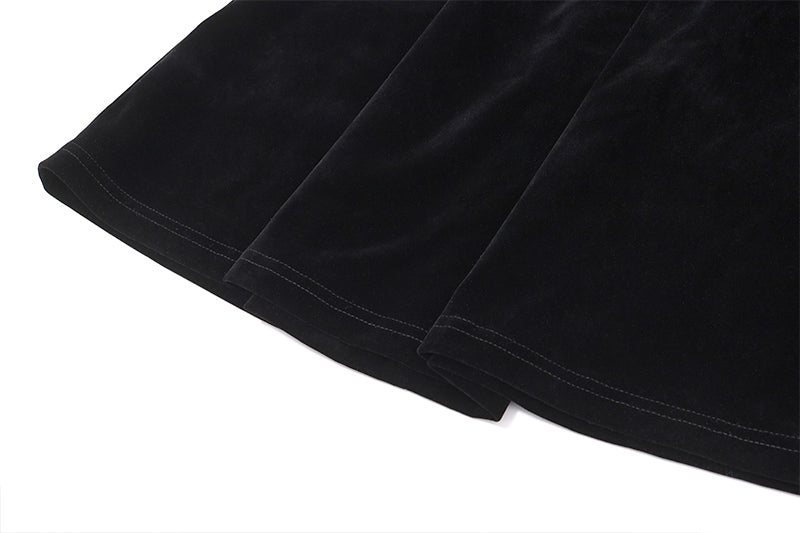 שמלת ערב סטרפלס מיני קטיפה אלגנטית - פילי