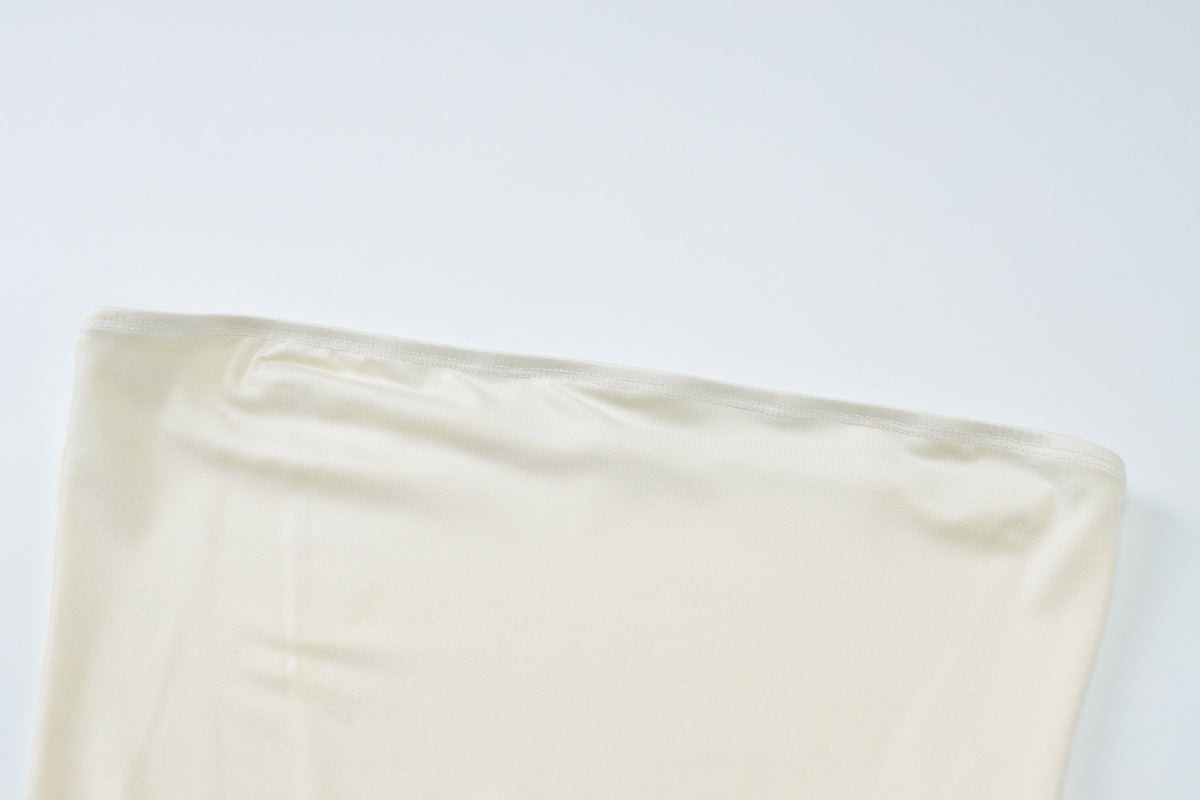 שמלת שיפון מקסי כיווצים בעיצוב כתפיים חשופות - Delilah