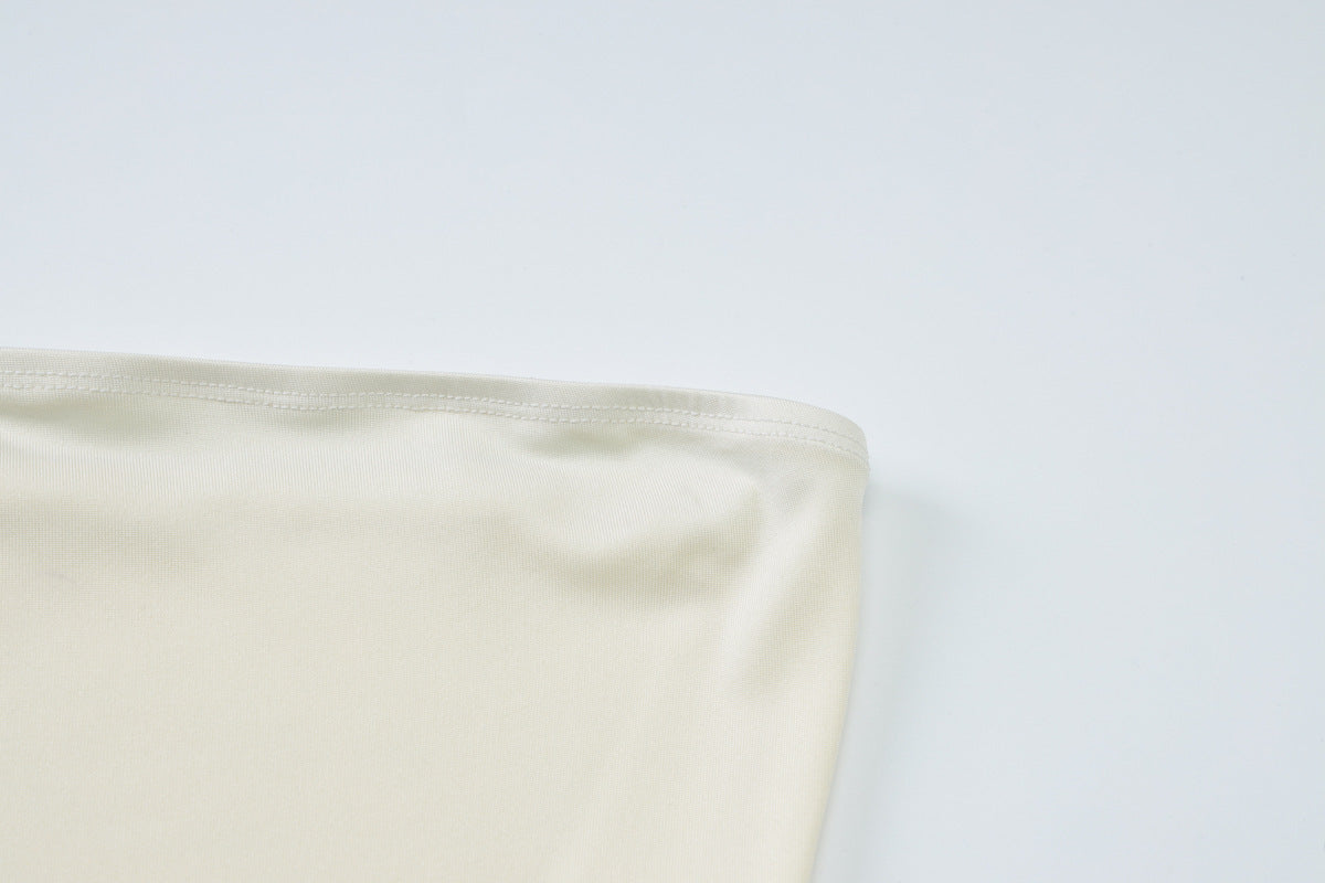 שמלת שיפון מקסי כיווצים בעיצוב כתפיים חשופות - Delilah