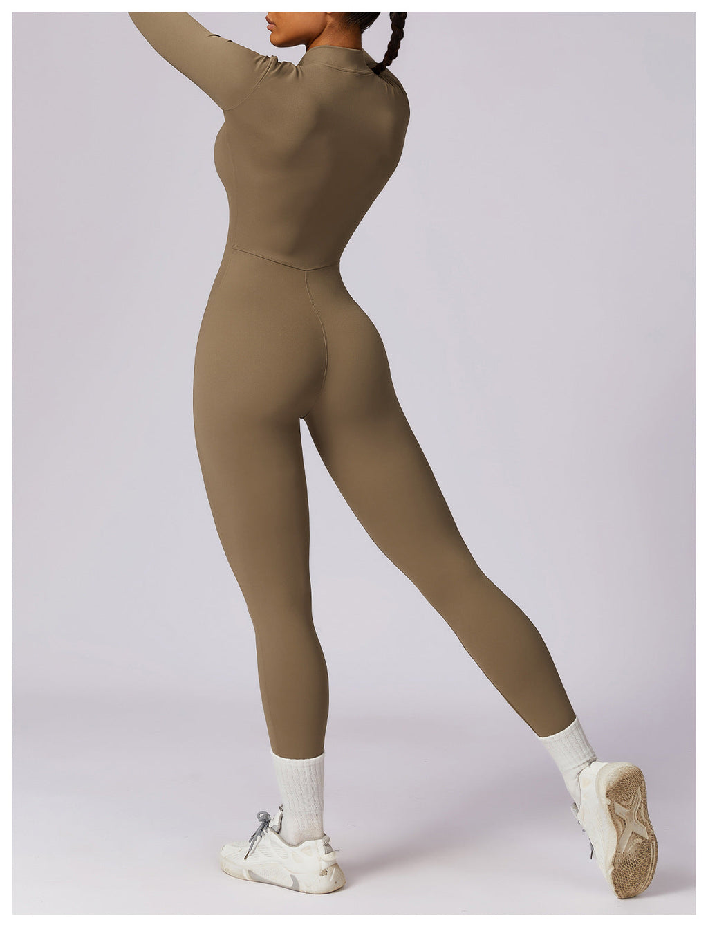 אוברול קצר/ ארוך ספורטיבי צמוד בד מחטב סגירת רוכסן -  Andi