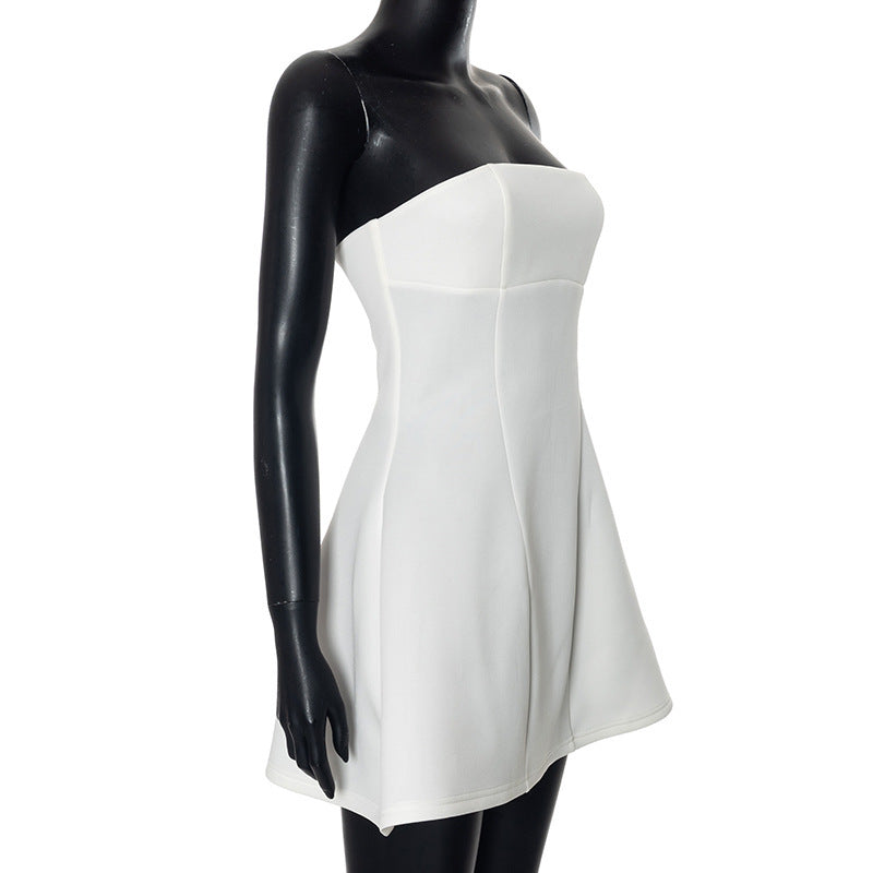 שמלת מיני סטרפלס בגזרת A - לולה