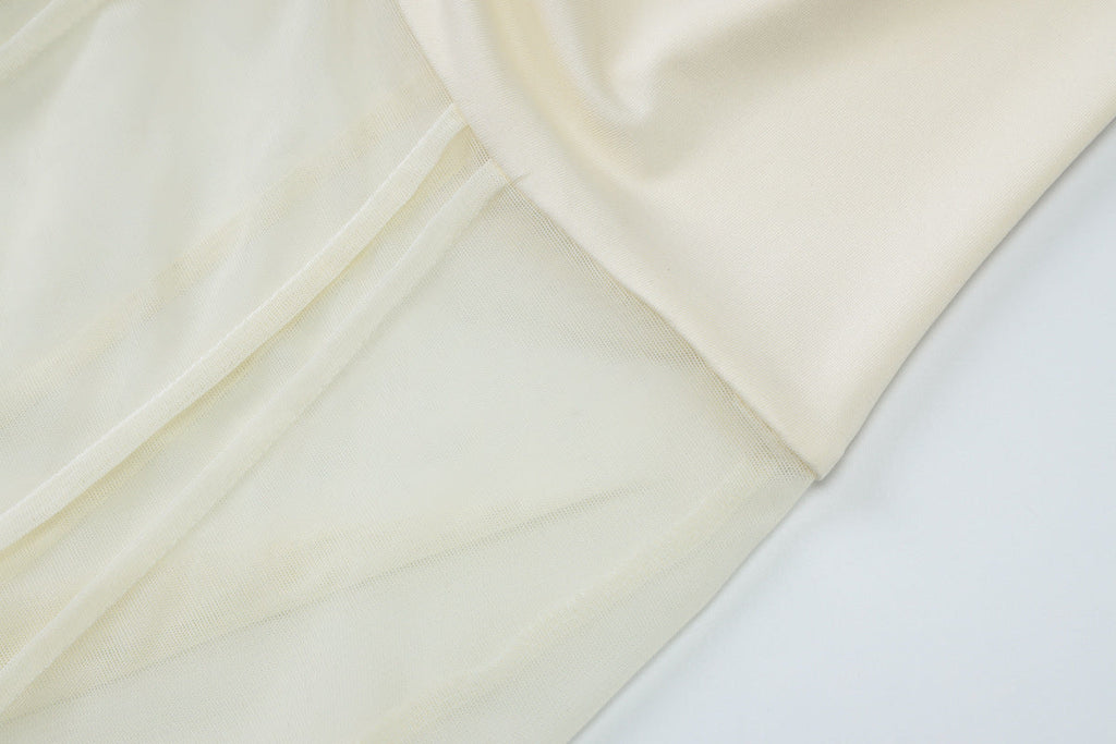 שמלת שיפון מקסי כיווצים בעיצוב כתפיים חשופות - Delilah