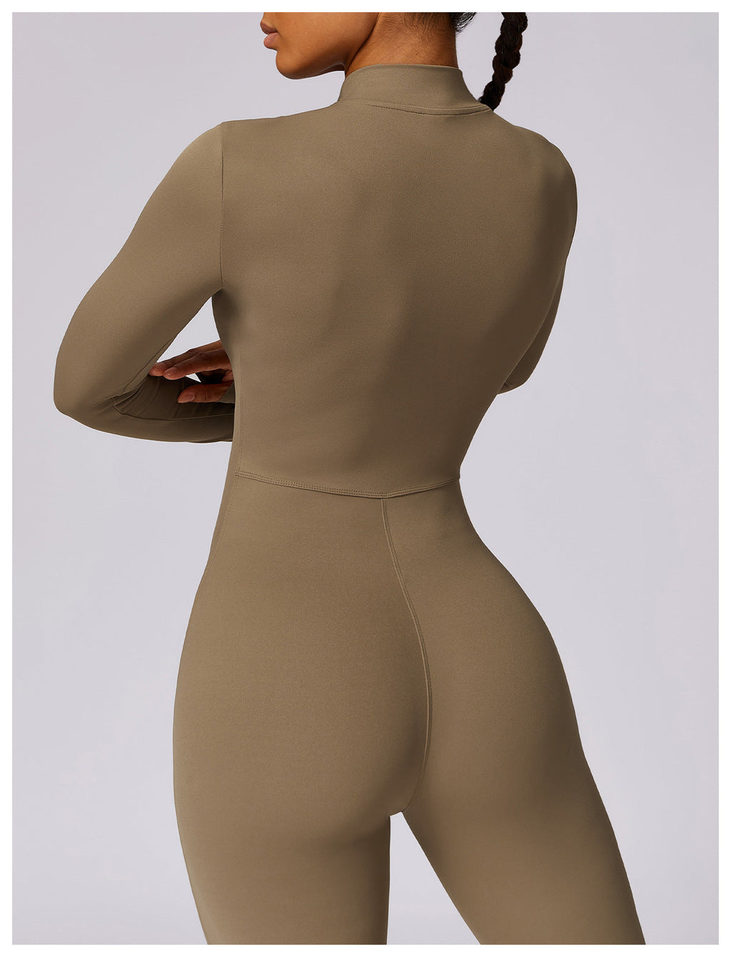 אוברול קצר/ ארוך ספורטיבי צמוד בד מחטב סגירת רוכסן -  Andi