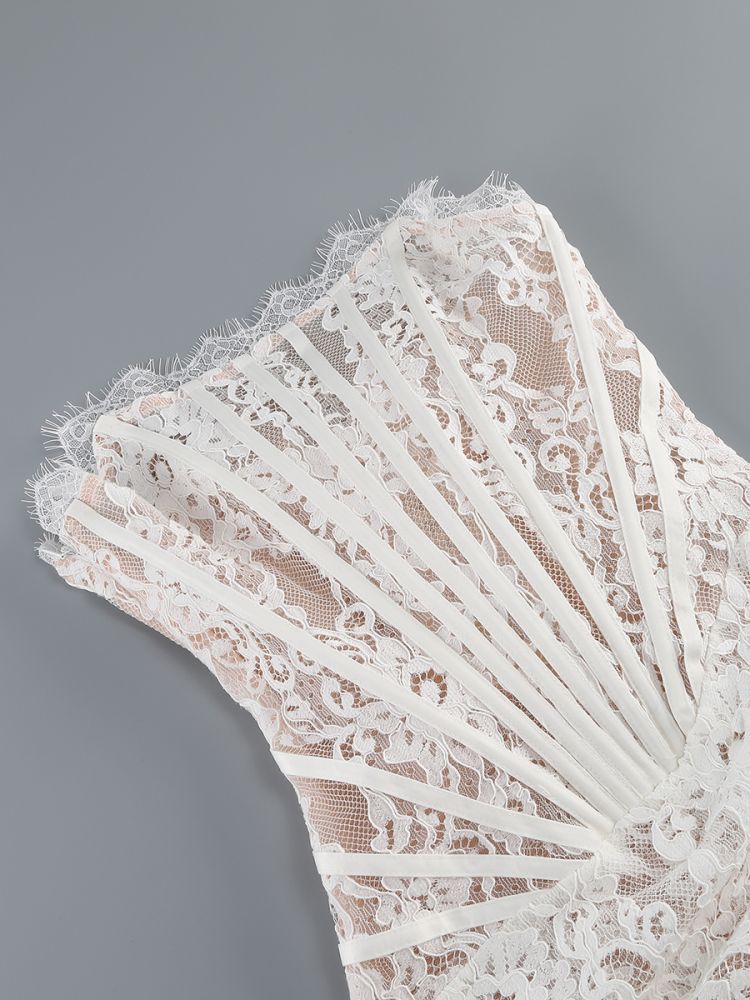 שמלת מיני סטרפלס תחרה - אורינה