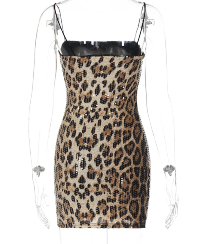 שמלת מיני פייטים מנומרת - ליזה