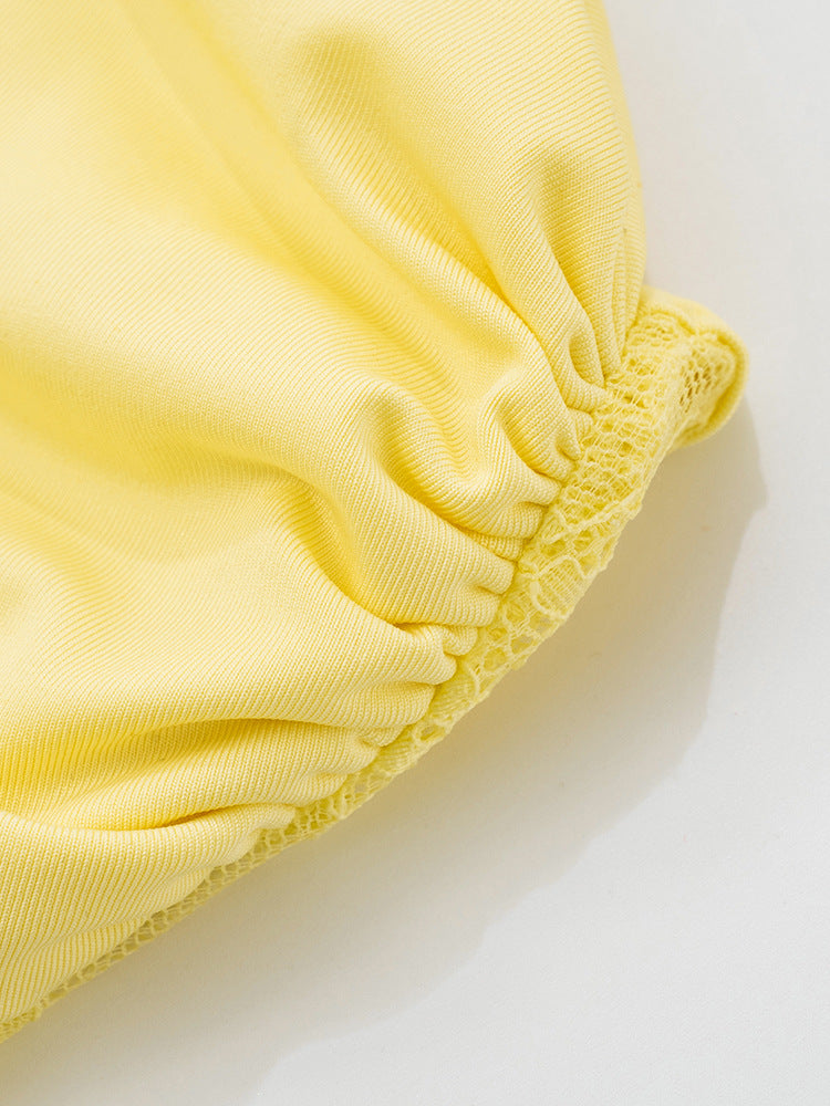 שמלת מקסי אלגנטית בעיצוב תחרה קשירה בכתפיות - Indigo