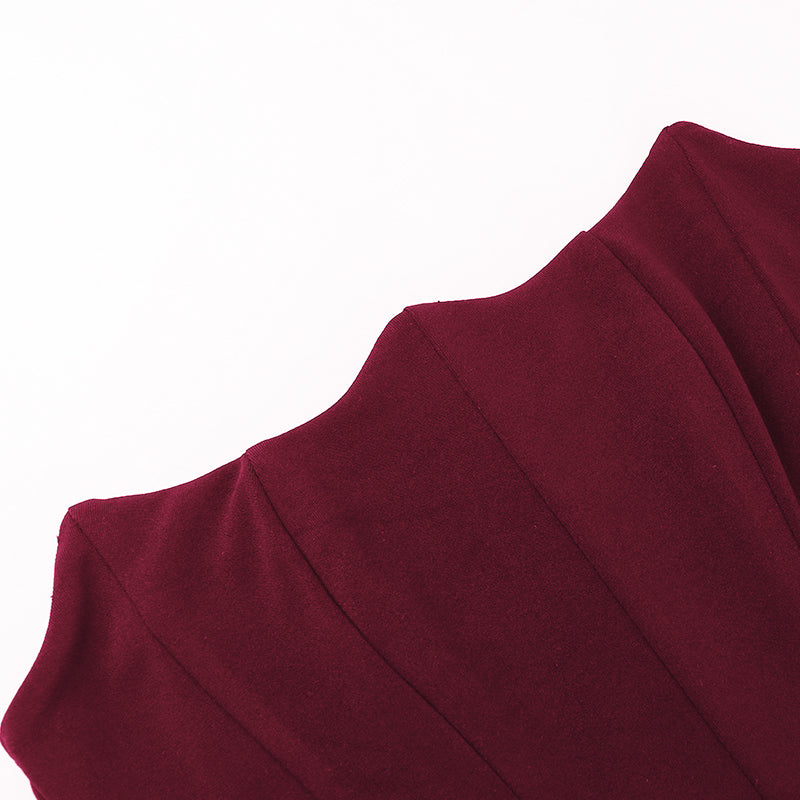 שמלת מקסי סטרפלס סאטן בשילוב מחוך צמוד - נויה