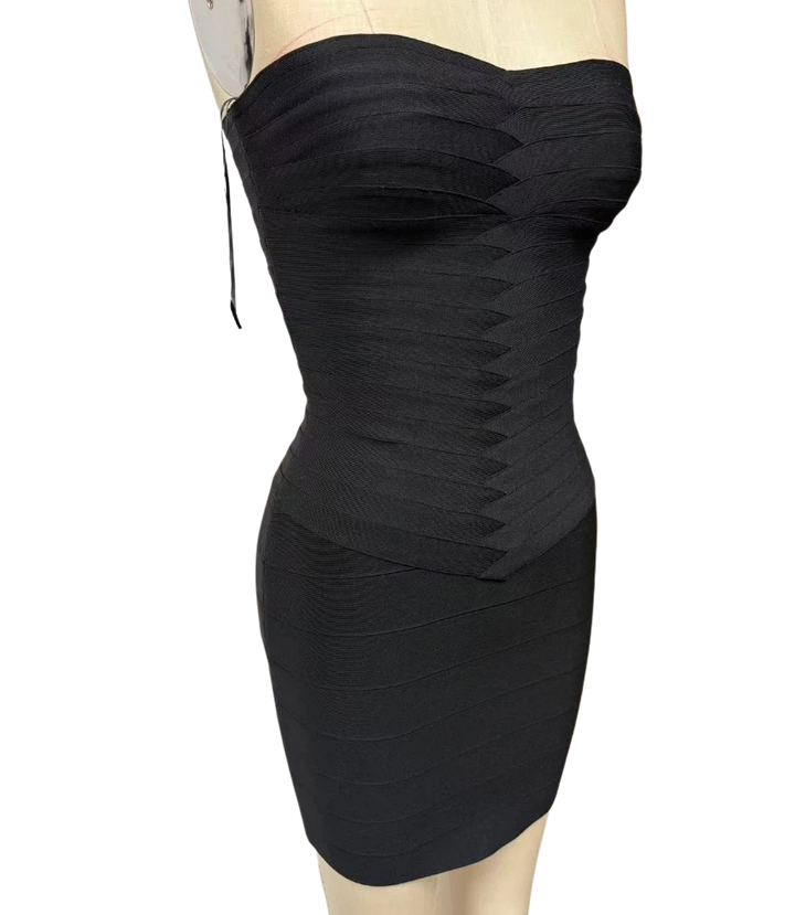 Gina - Strapless mini dress in shiny shaping fabric
