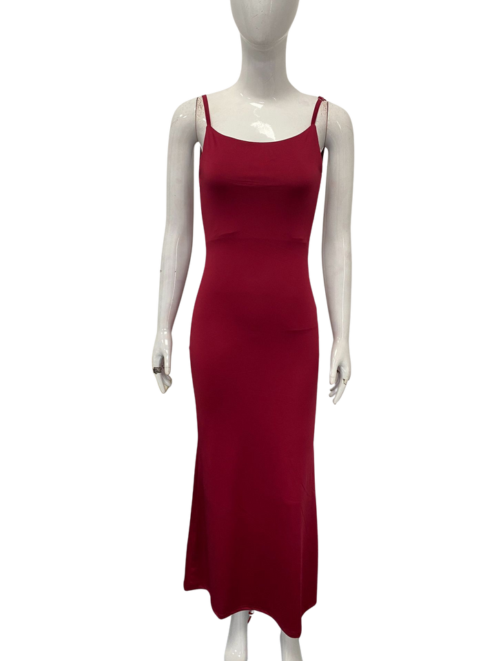 HERRERA lace-trimmed maxi dress with an open back