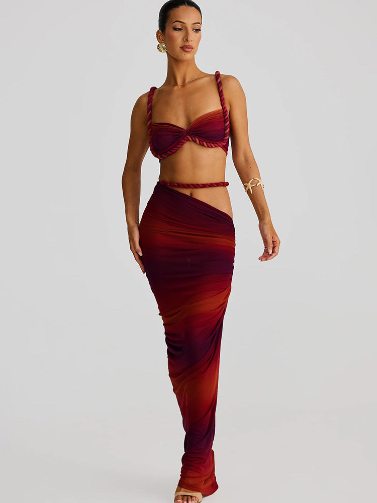 סט שני חלקים בעיצוב כיווצים וצמות - Nia