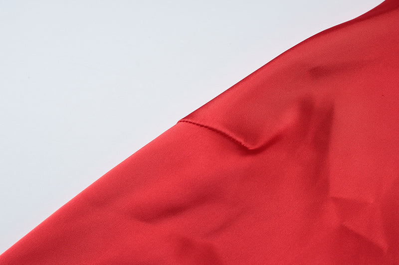 שמלת סאטן מחשוף עמוק קשירה בצוואר - פאולינה