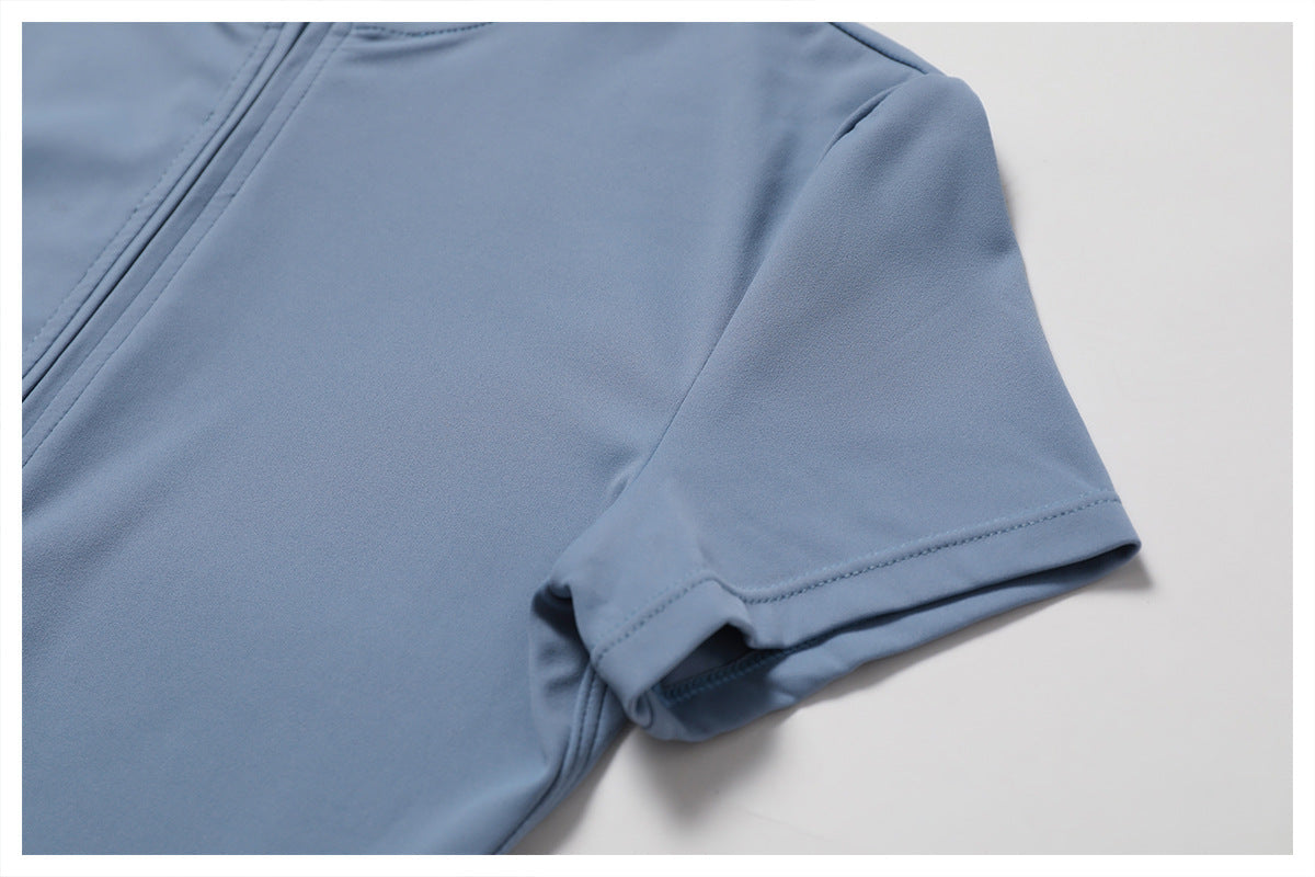 אוברול קצר/ ארוך ספורטיבי צמוד בד מחטב סגירת רוכסן -  Andi