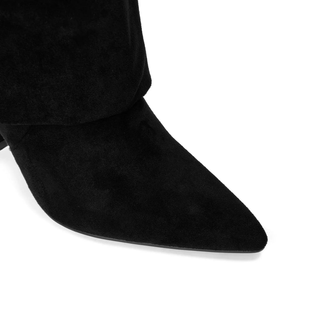 מגפי עקב גבוהים בעיצוב זמש / דמוי עור - Phoebe