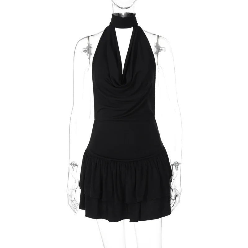 שמלת מיני מלמלה בעיצוב גולף גב פתוח - Rose